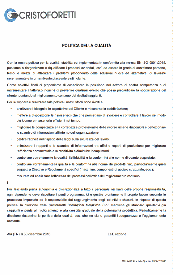 M.01.04 Politica Qualità R0